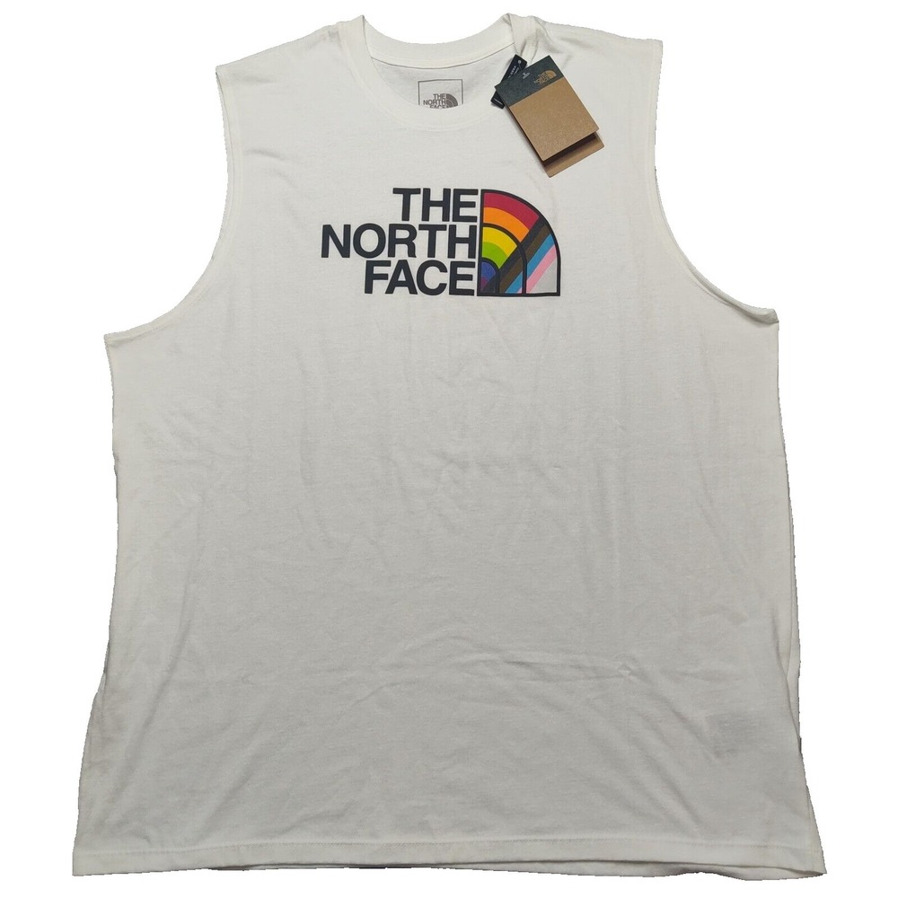 NORTH FACE PRIDE Men XL White Sleeveless Tank Top NEW